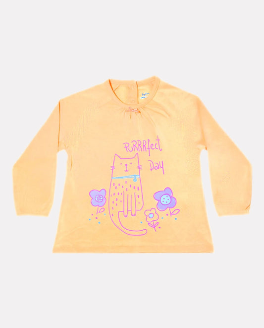 Infant Girls Pure Cotton Printed T-shirt with Joggers