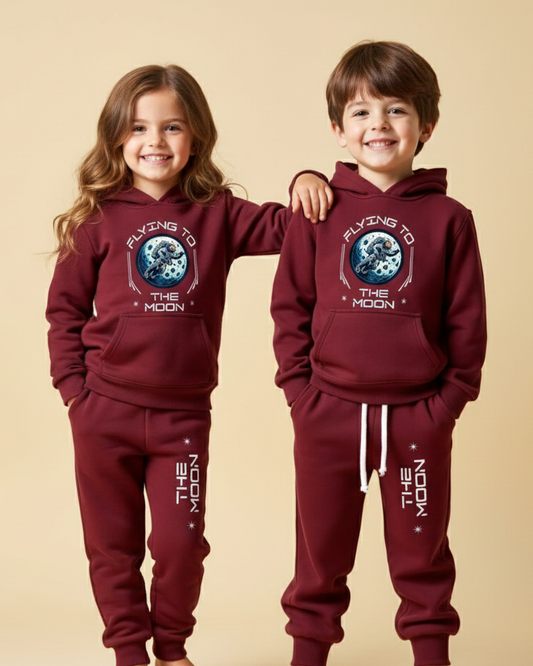 Stylish Printed Hoodie & Jogger Pant Maroon Set