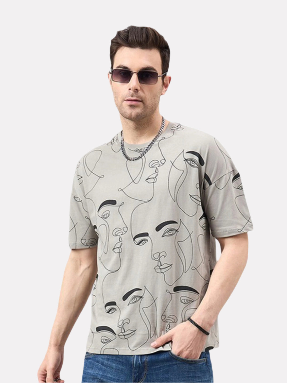 Men's 3-Pack Printed Round Neck Cotton T-Shirts