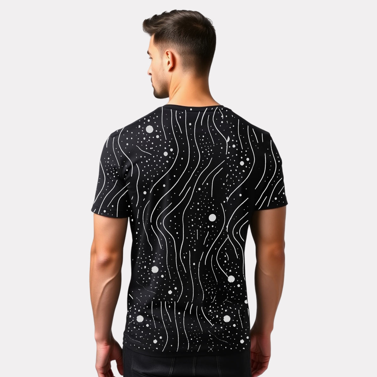 Men's 3-Pack Printed Round Neck Cotton T-Shirts