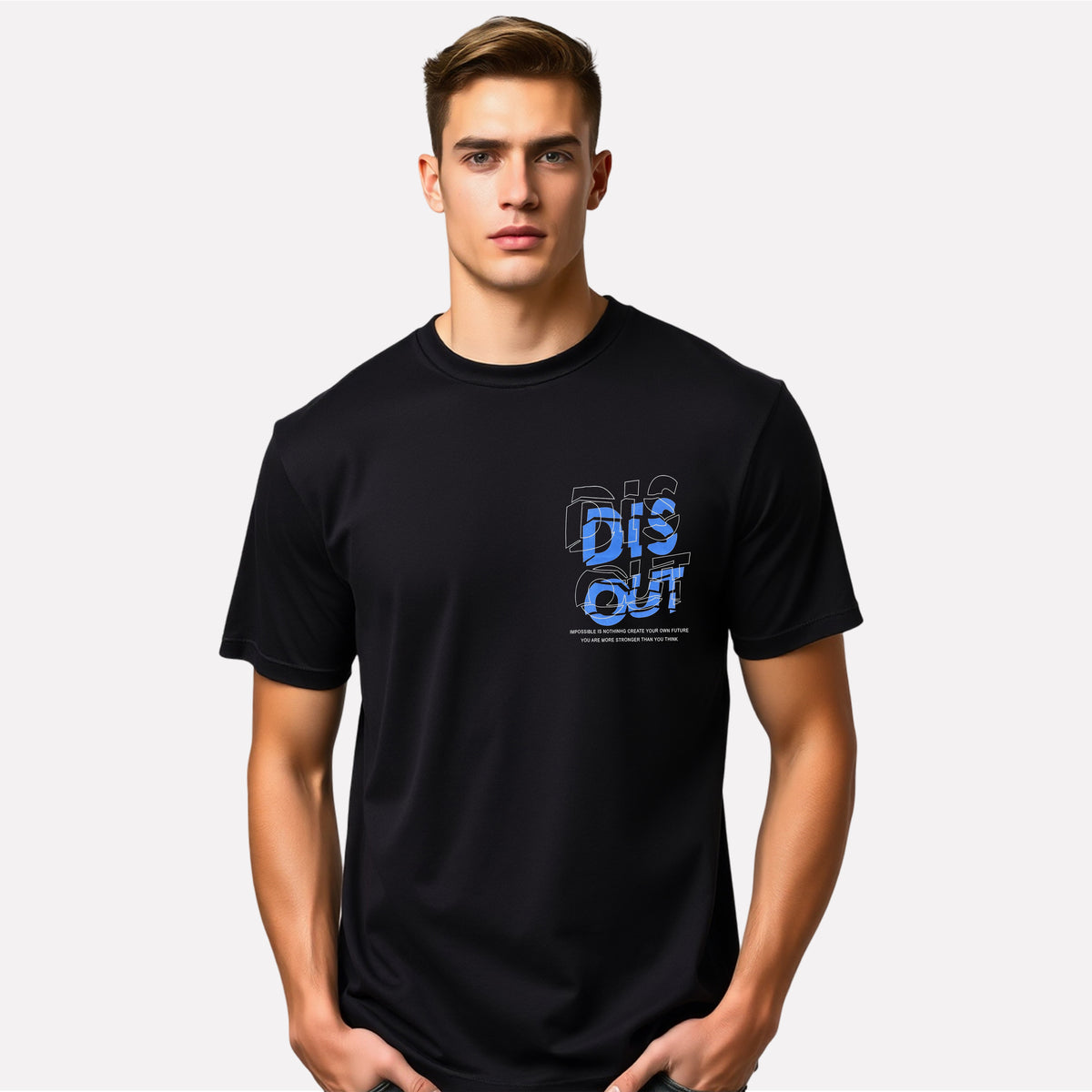 Men's 3-Pack Printed Round Neck Cotton T-Shirts