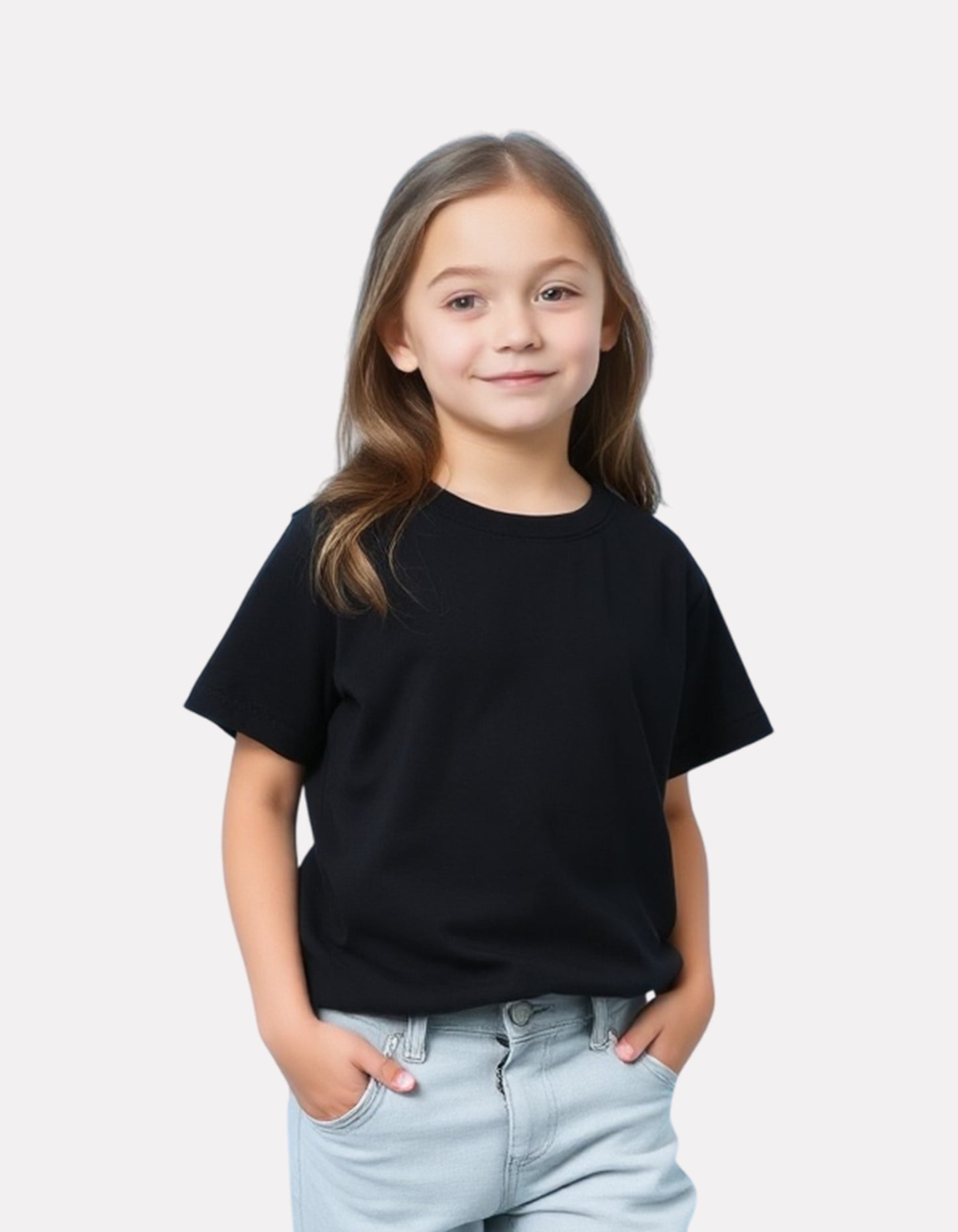 Junior Girls Plain T-Shirt Black Color