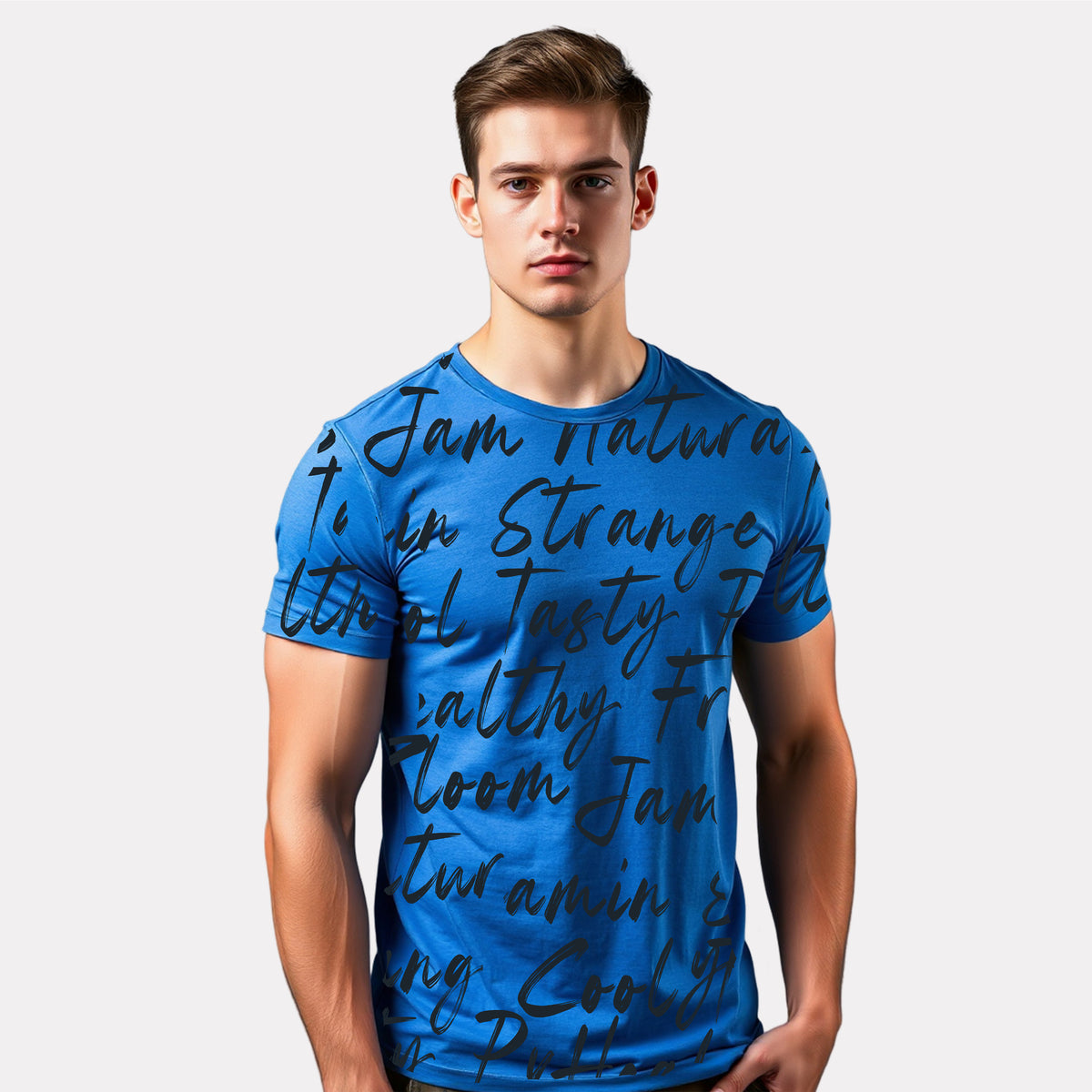 Men's 3-Pack Printed Round Neck Cotton T-Shirts
