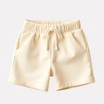 Black Printed T-shirt with Beige Shorts Set