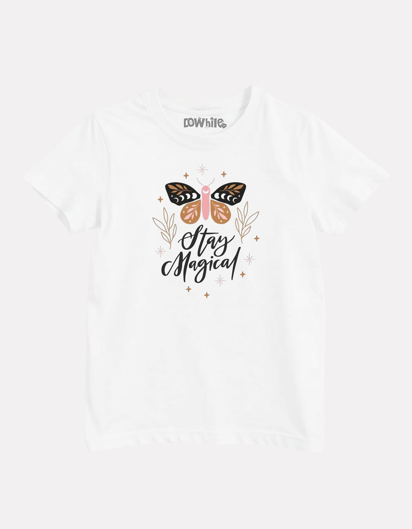 White Printed Casual Cotton T-Shirt for Girls