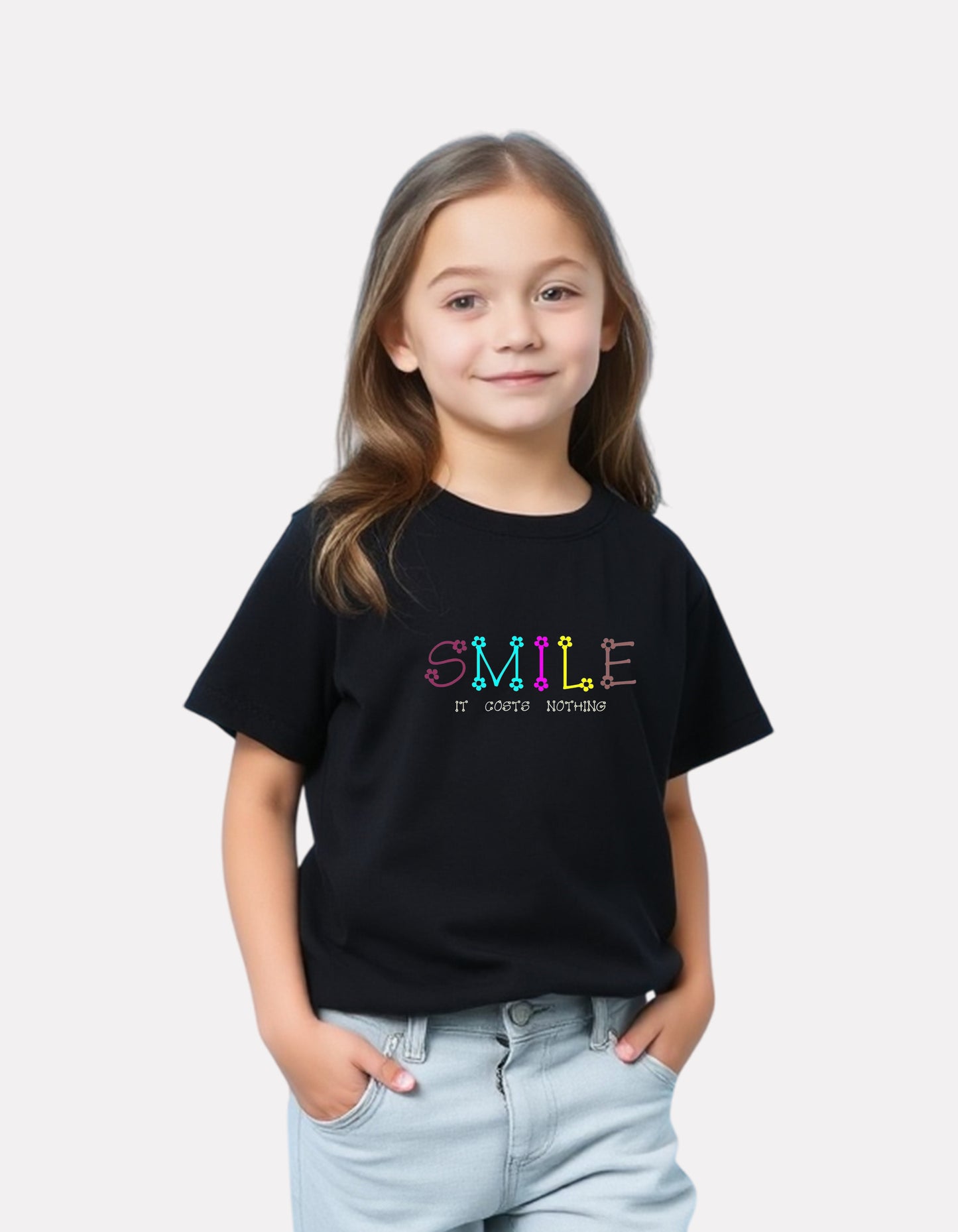 Junior Girls Printed T-Shirt Black Color