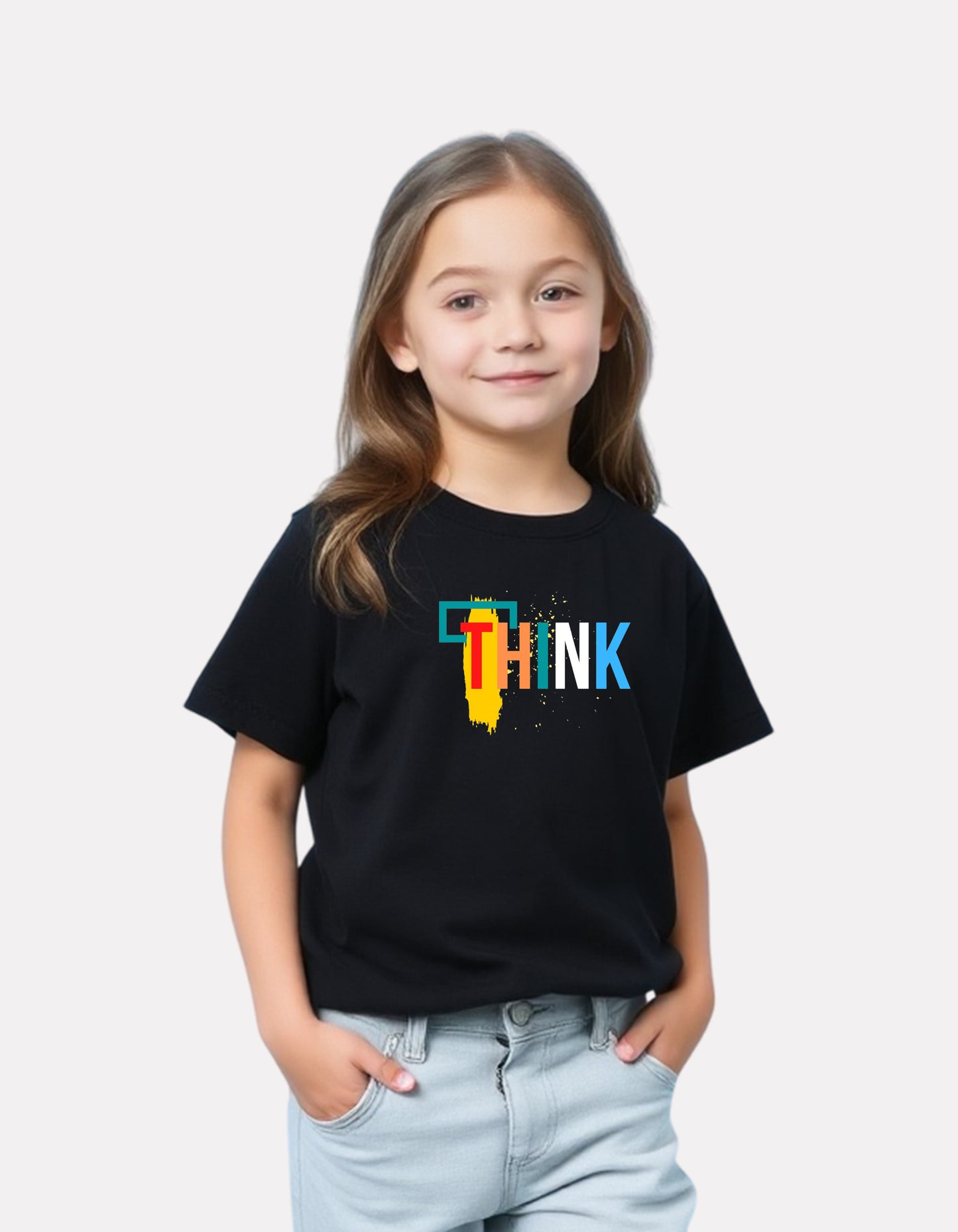 Junior Girls Printed T-Shirt Black Color