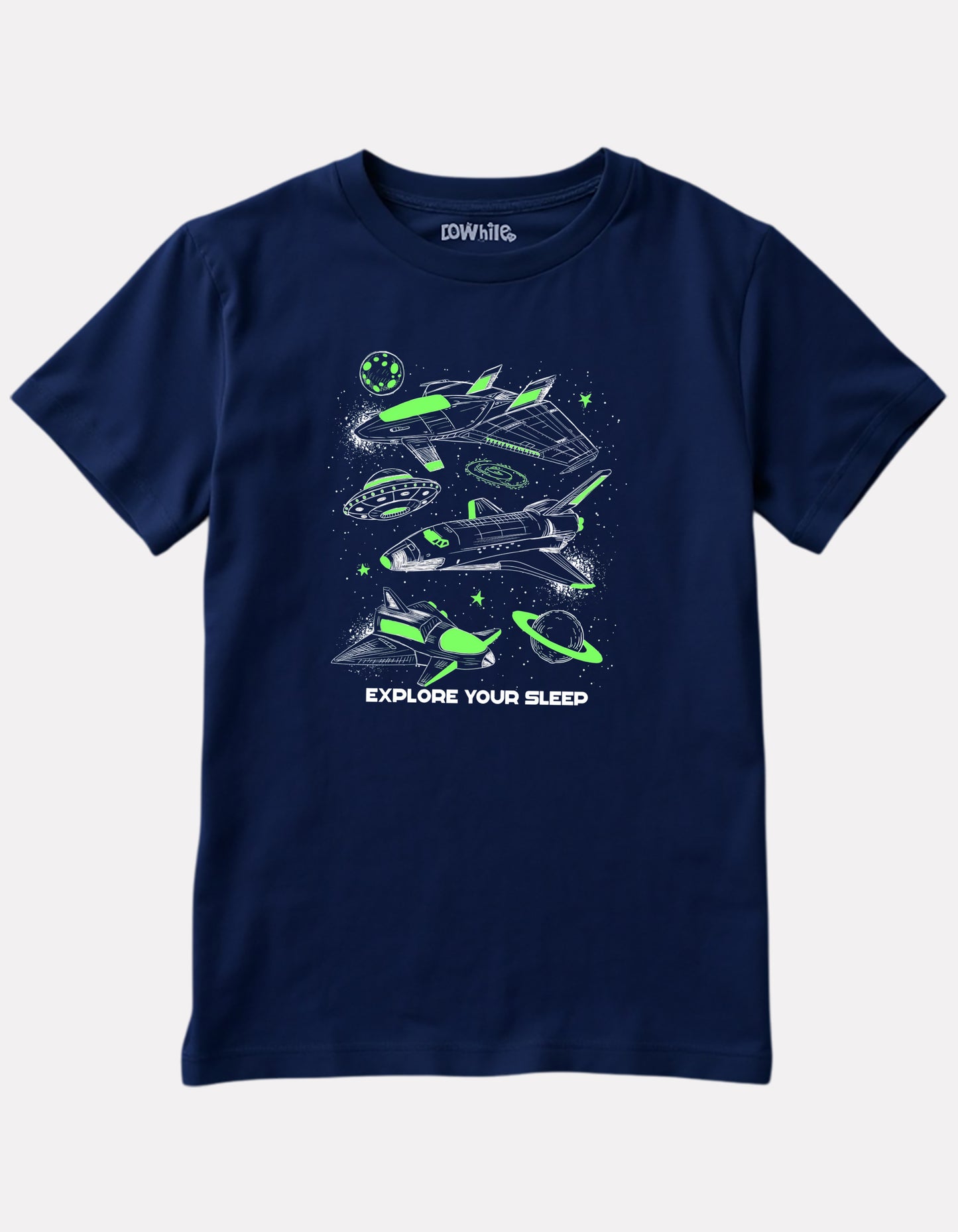 Junior Printed Navy Blue Casual Cotton T-Shirt