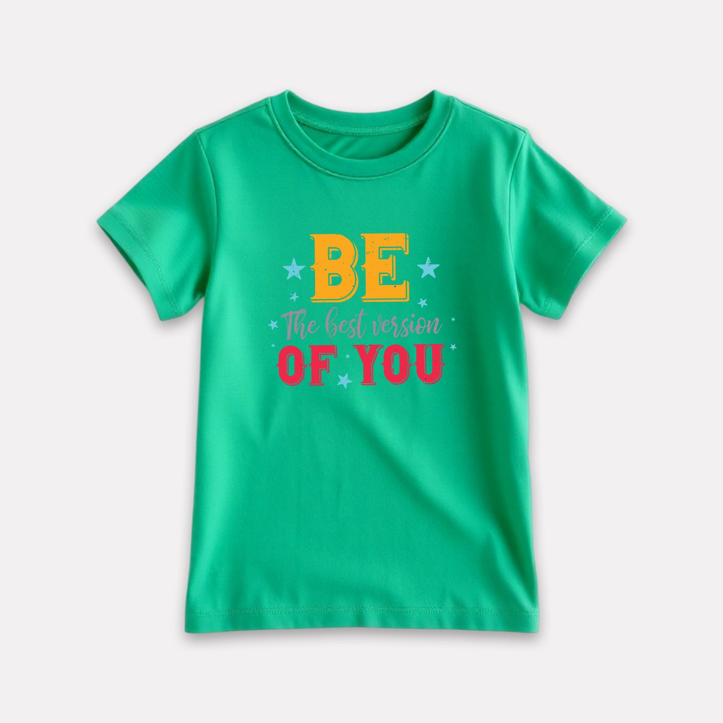 Green Color Graphic Print T-Shirt For Girls