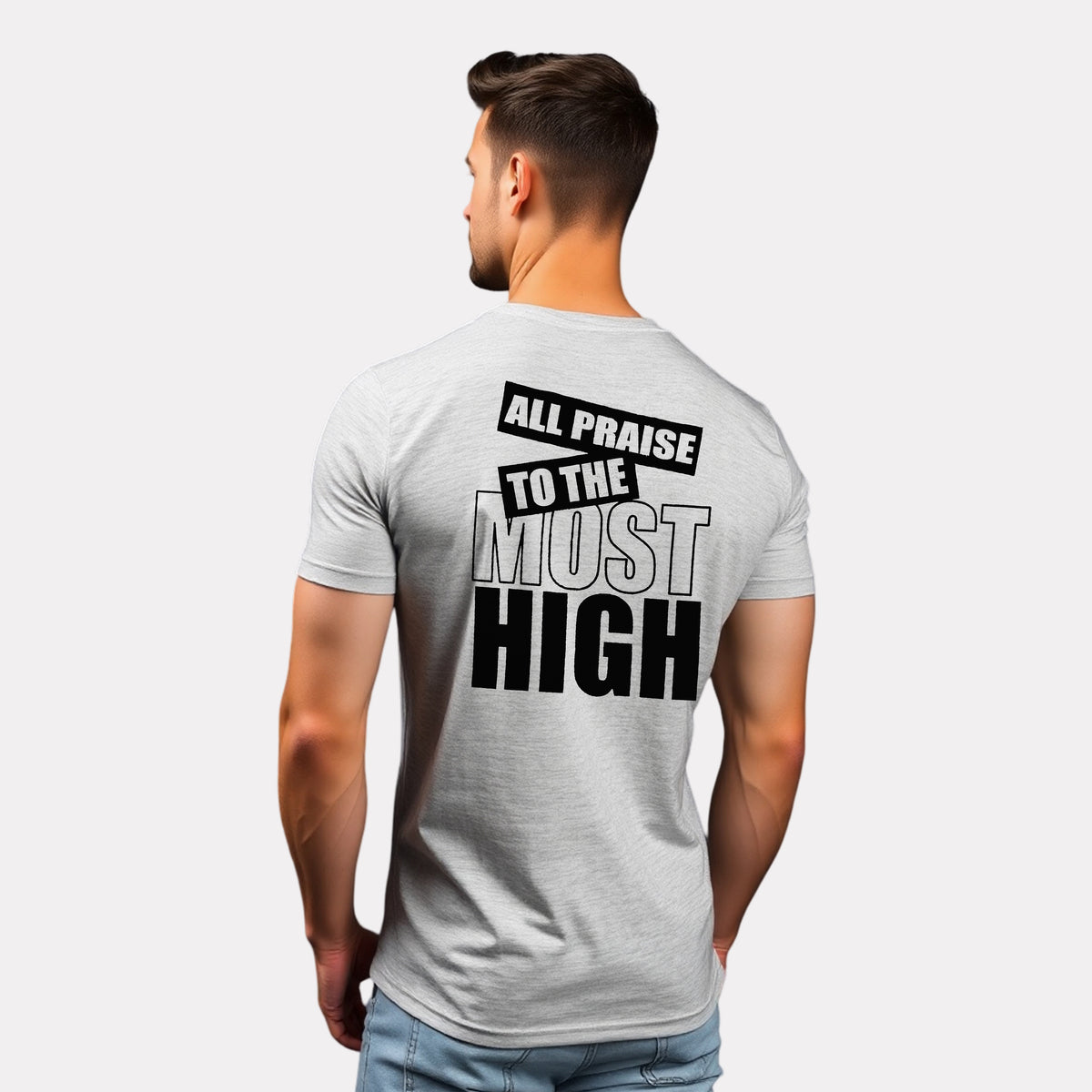 Men's 3-Pack Printed Round Neck Cotton T-Shirts