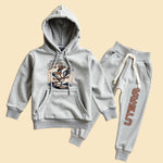 Comfy Printed Hoodie and Pant Duo Grey Melange Set