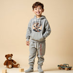 Comfy Printed Hoodie and Pant Duo Grey Melange Set