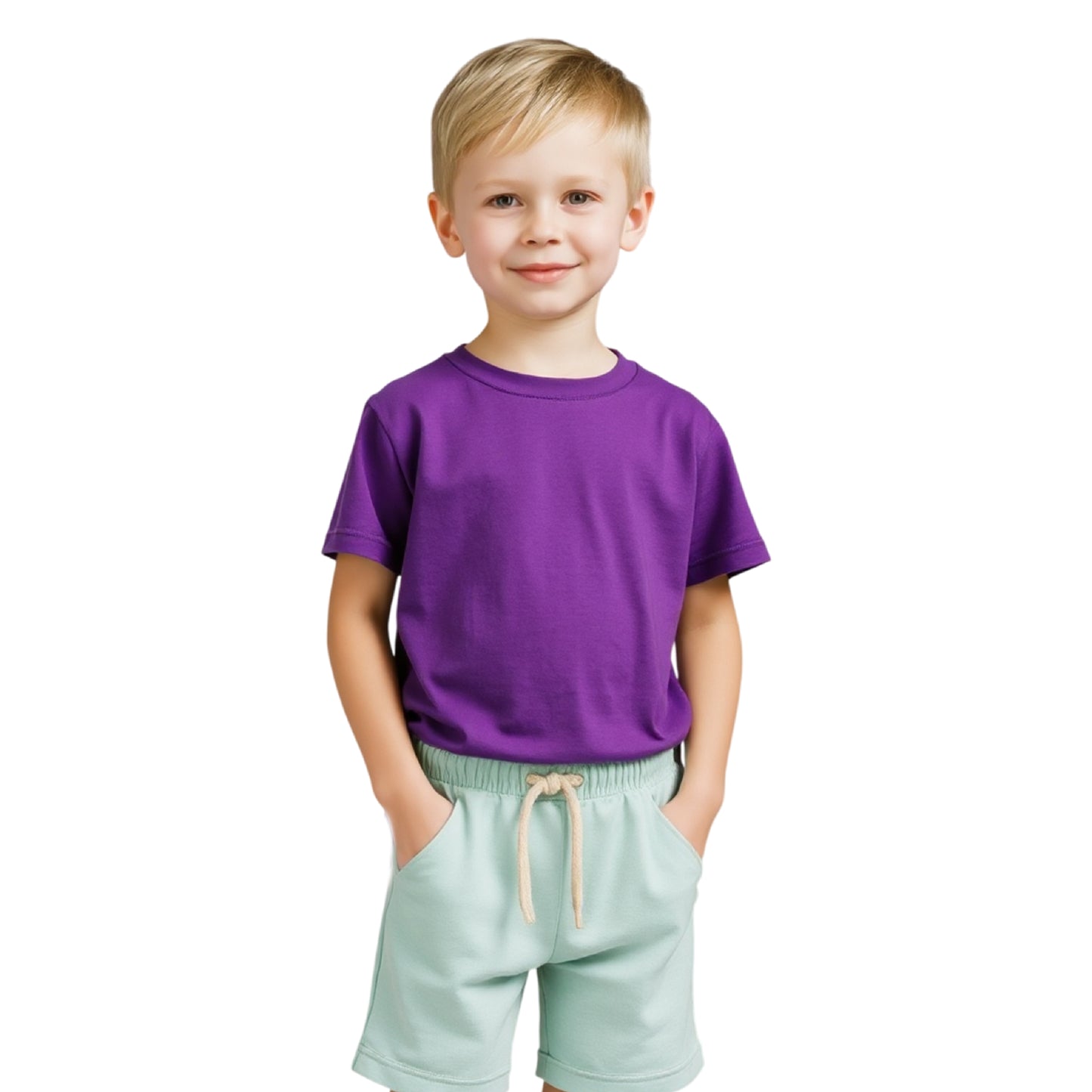 Trendy Boy’s Look Cotton – Lavender T-Shirt with Mint Green Shorts