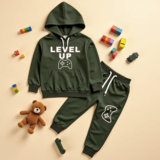 Chill Mode Kids Outfit - Military Green Set