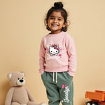 Sweatshirt and Pant Cord Set (Pink & Mint Green)