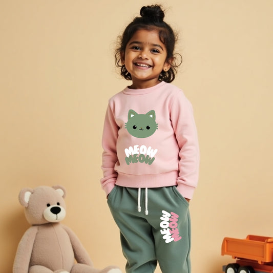 Winter Sweatshirt Set for Kids Pink & Mint Green