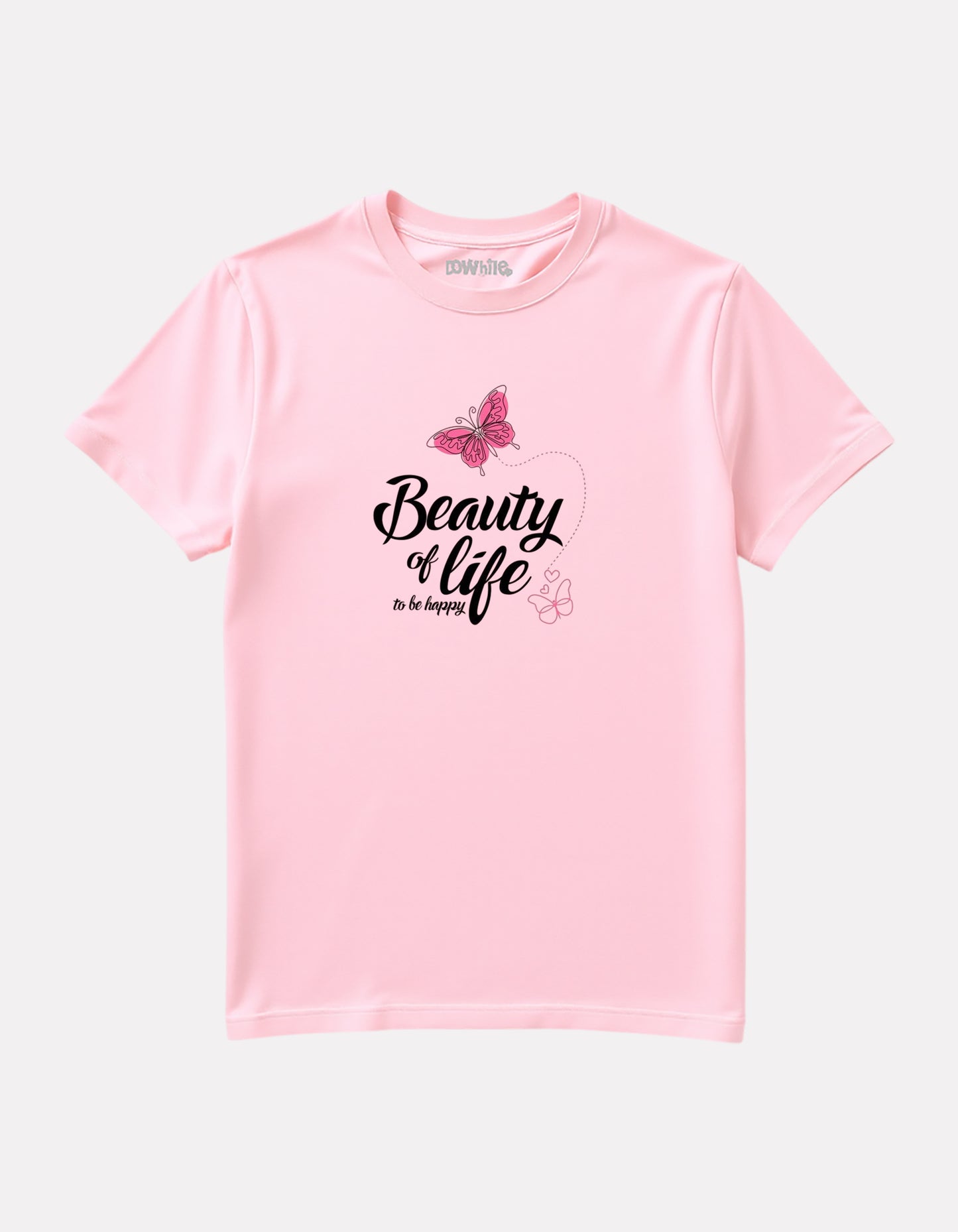 Junior Girl Printed Regular Fit Baby Pink T-Shirt