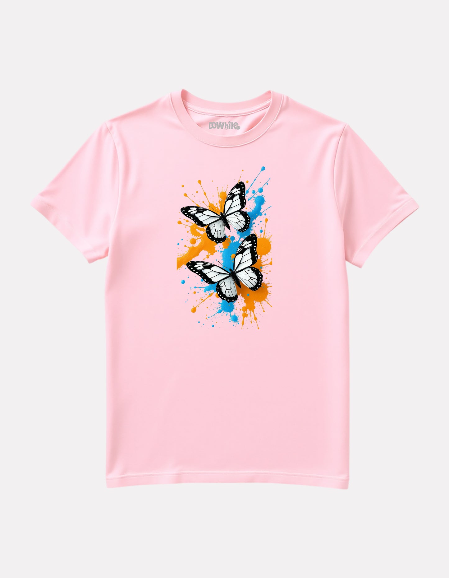 Printed Regular Fit Baby Pink Cotton T-Shirt for Junior Girls