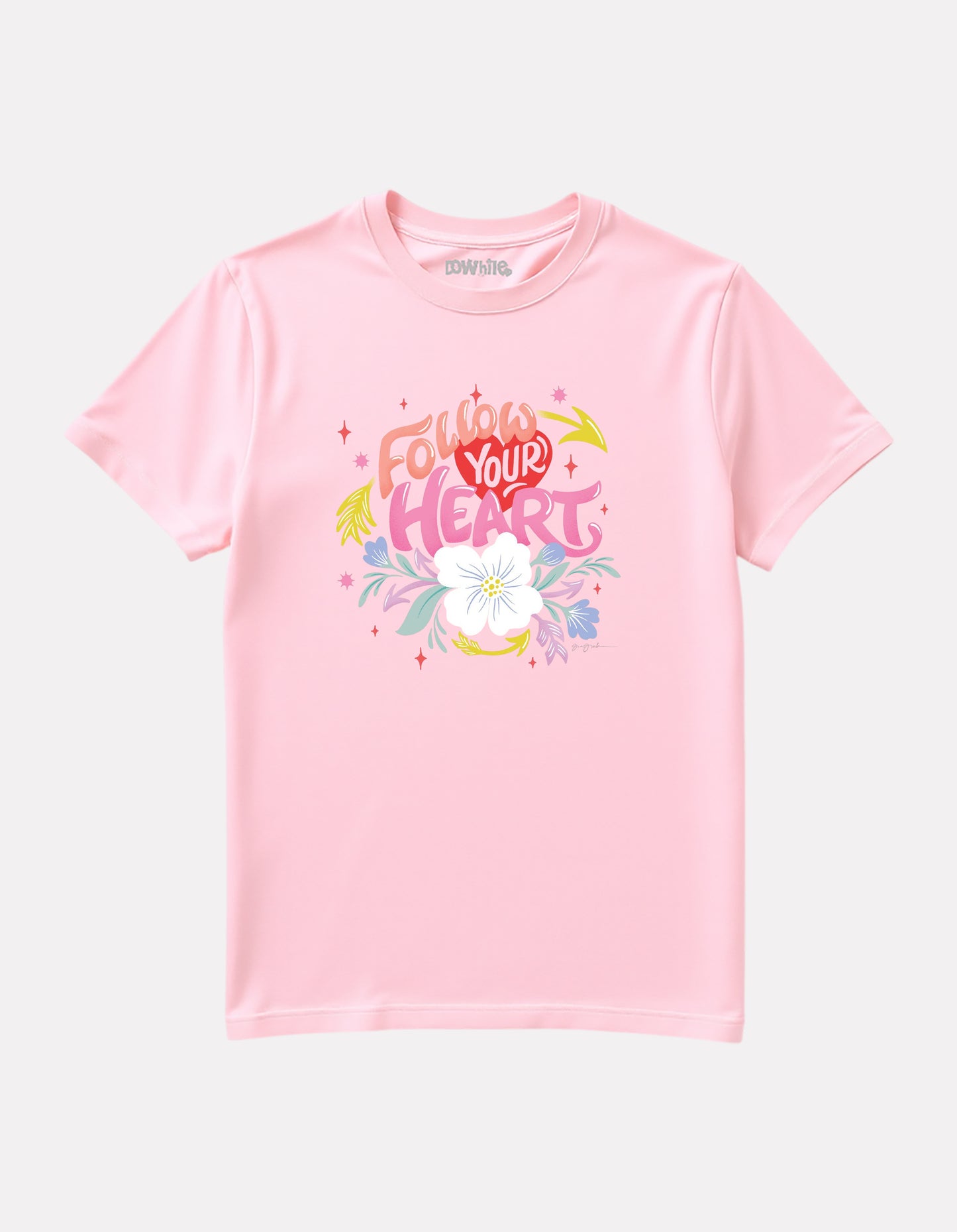 Junior Girl Printed Baby Pink Cotton T-Shirt