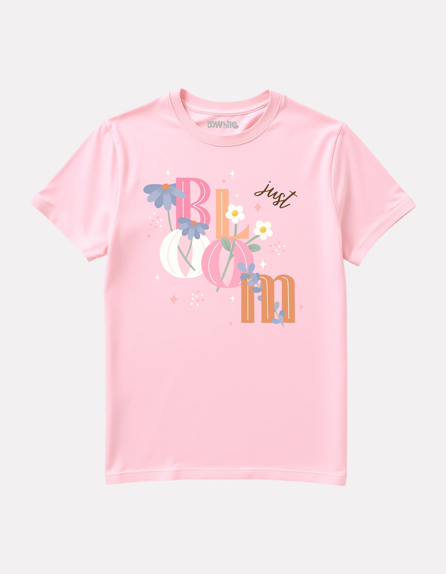 Junior Girl Printed Baby Pink Cotton T-Shirt