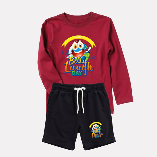 Printed T-shirt with Matching Shorts