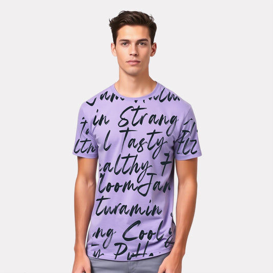 Men's 3-Pack Printed Round Neck Cotton T-Shirts