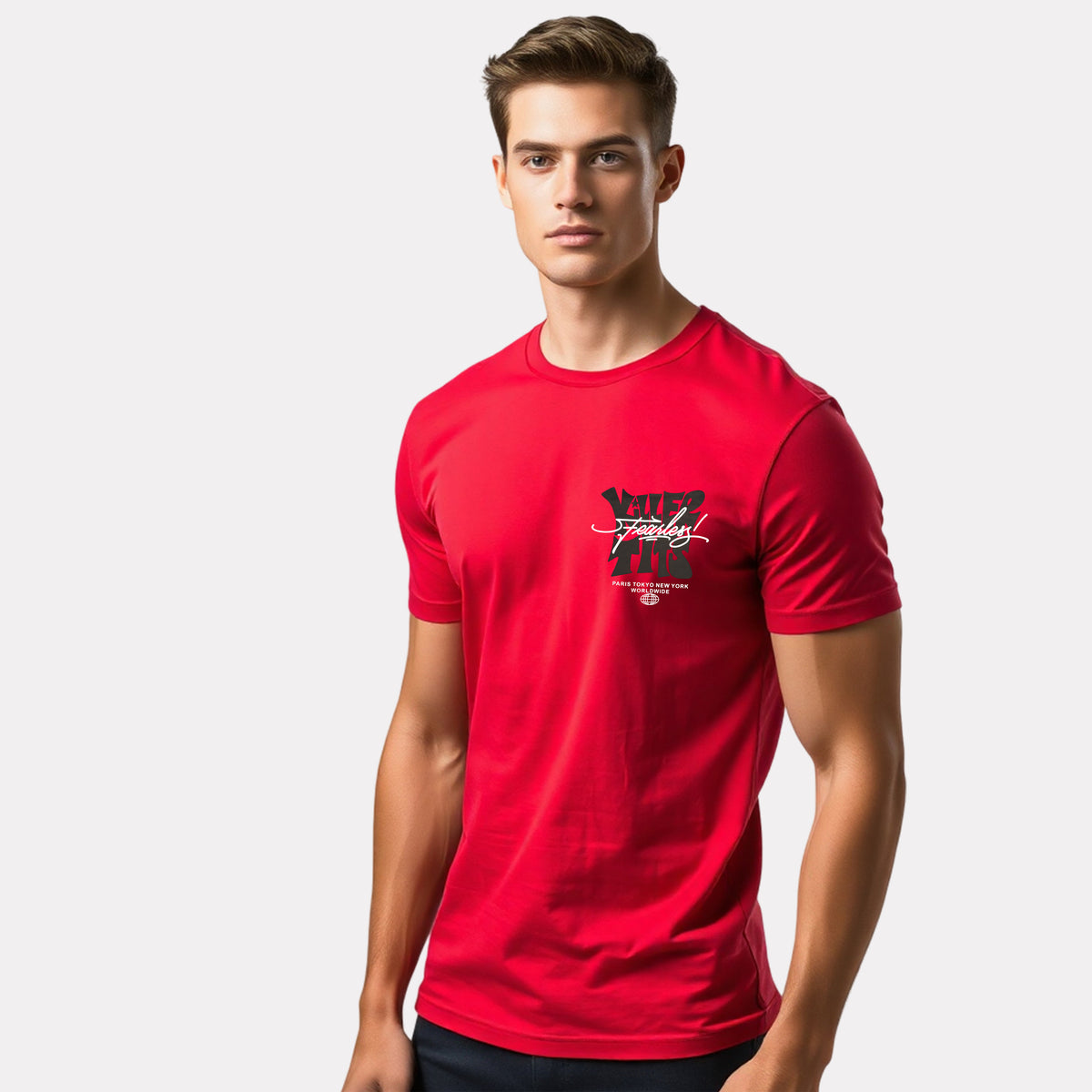 Men's 3-Pack Printed Round Neck Cotton T-Shirts