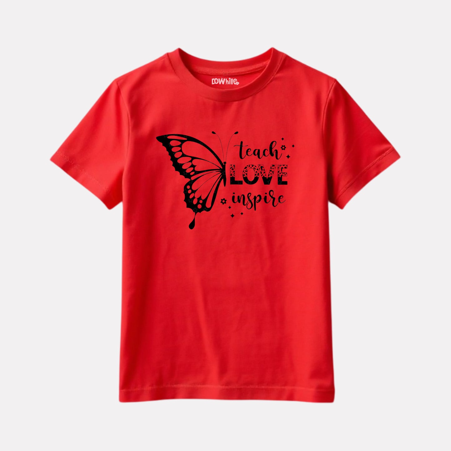 Junior Girl Printed Red Casual Cotton T-Shirt