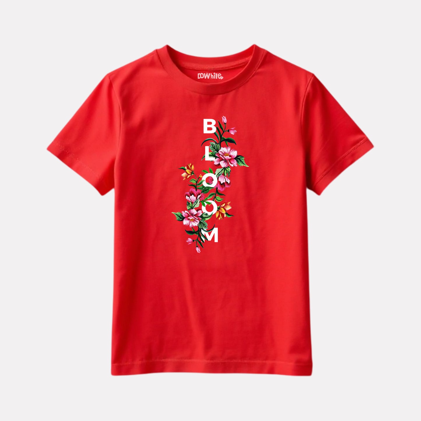 Junior Girl Printed Red Casual Cotton T-Shirt
