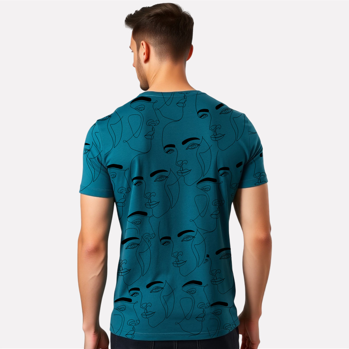Men's 3-Pack Printed Round Neck Cotton T-Shirts