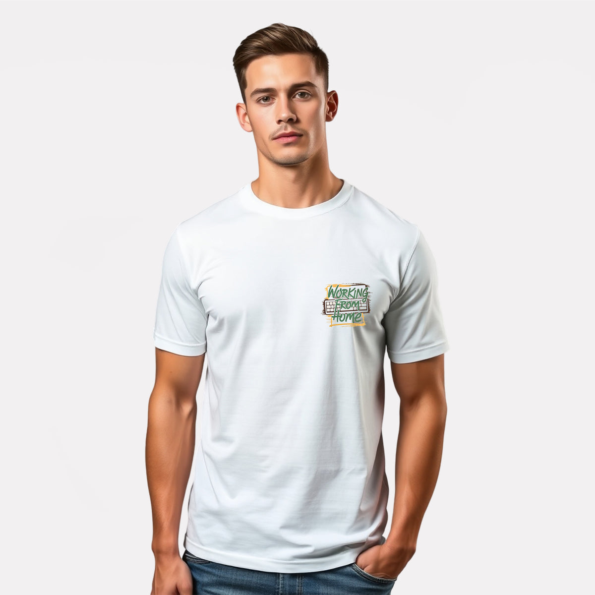 Men's 3-Pack Printed Round Neck Cotton T-Shirts