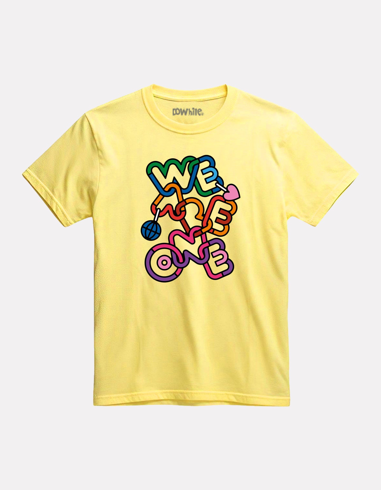 Printed light yellow Cotton T-Shirt for Girls