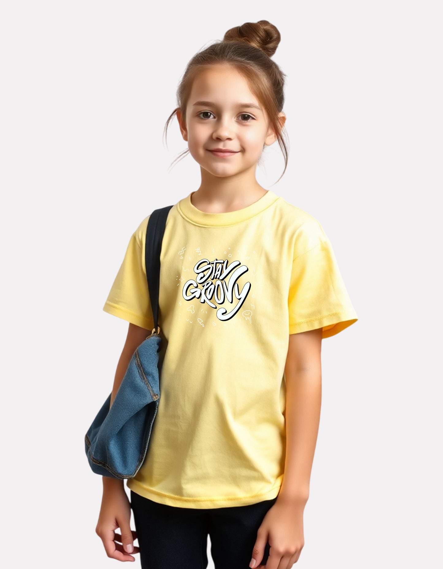 Junior Girl Printed light yellow Cotton T-Shirt