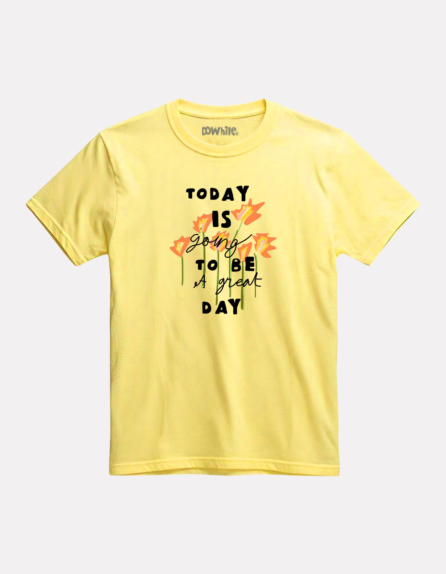 Junior Girl Printed light yellow Cotton T-Shirt