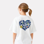 Girls Printed Extended Sleeves Oversized T-shirt