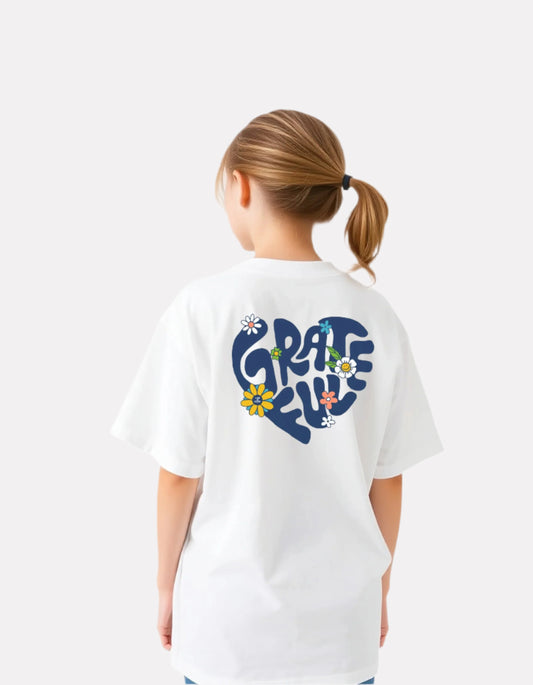 Girls Printed Extended Sleeves Oversized T-shirt