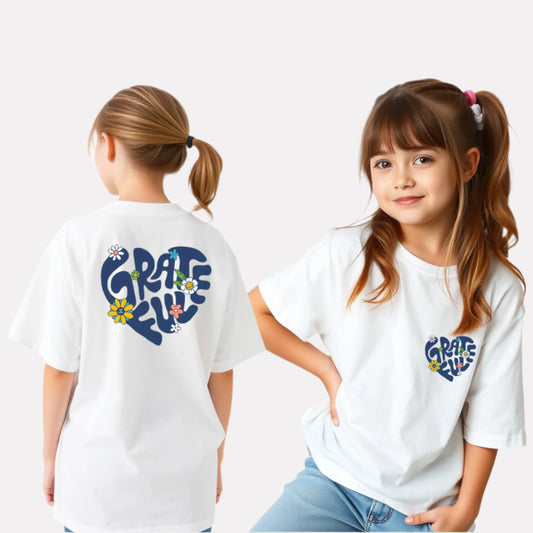 Girls Printed Extended Sleeves Oversized T-shirt