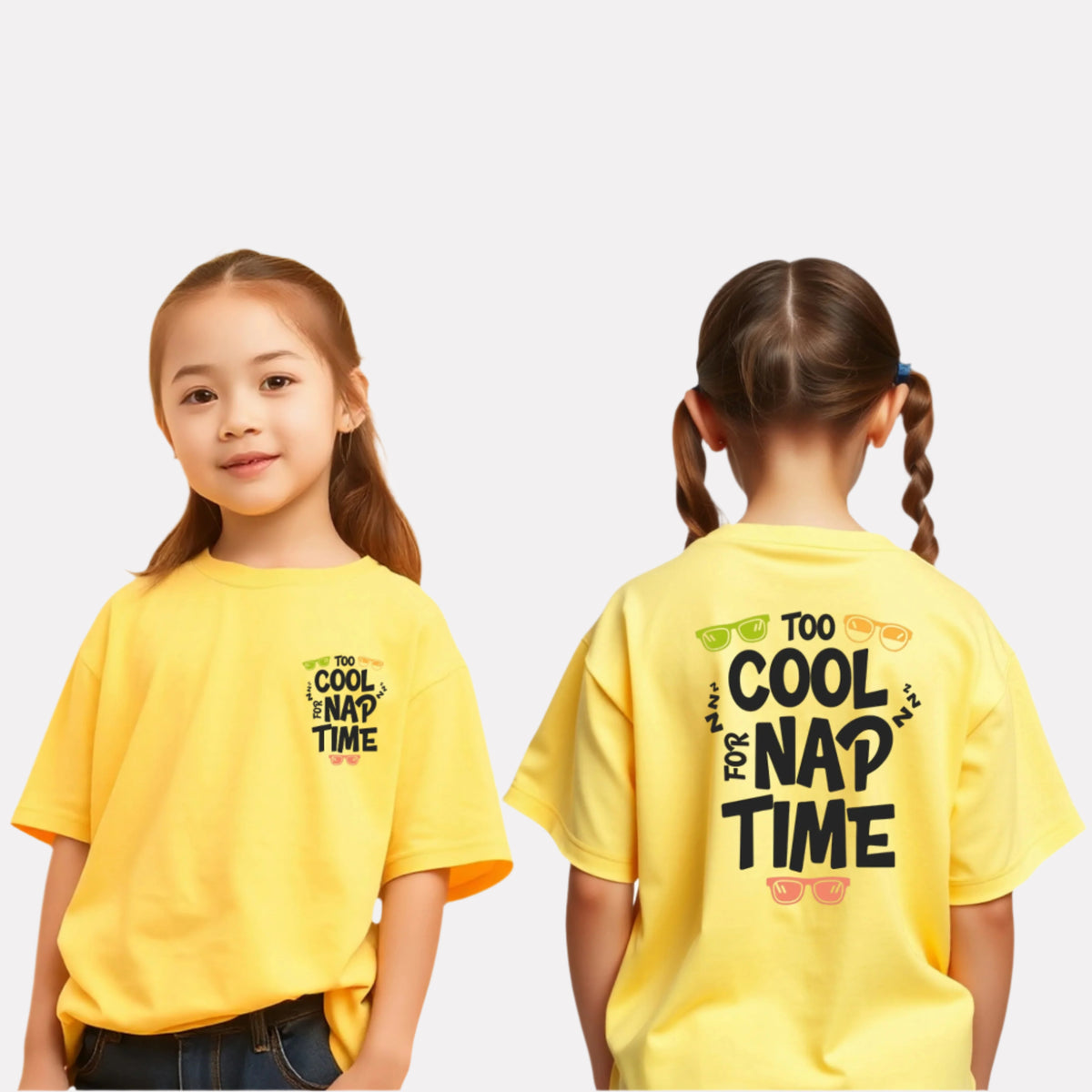 Girls Printed Extended Sleeves Oversized T-shirt