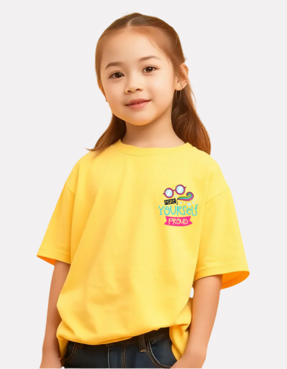 Girls Printed Extended Sleeves Oversized T-shirt