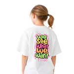 Girls Printed Extended Sleeves Oversized T-shirt
