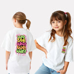 Girls Printed Extended Sleeves Oversized T-shirt