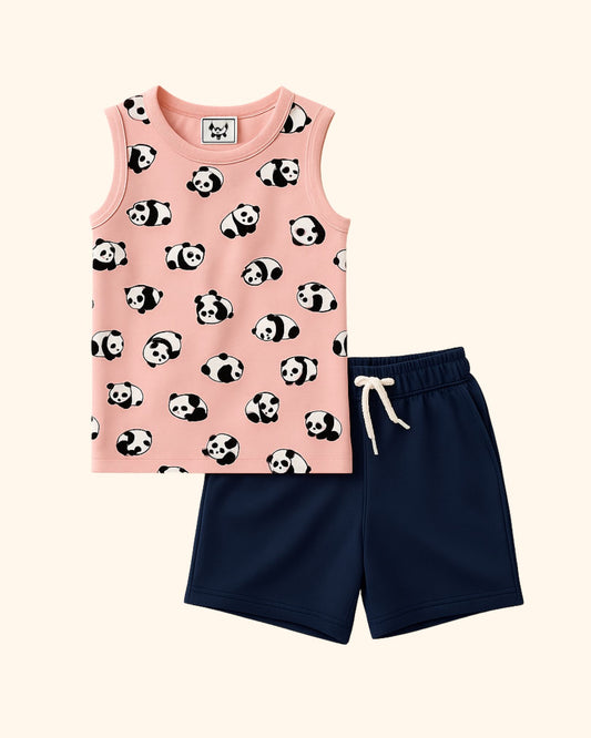Stylish Kids Sleeveless Tee With Short Set