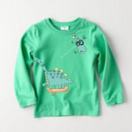Full Sleeve T-Shirt & Shorts Set - Mint Green & Yellow