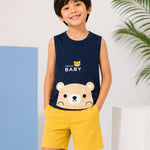 Sleeveless kids t shirt shorts set