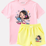 Girls T-Shirt with Shorts Cotton Set