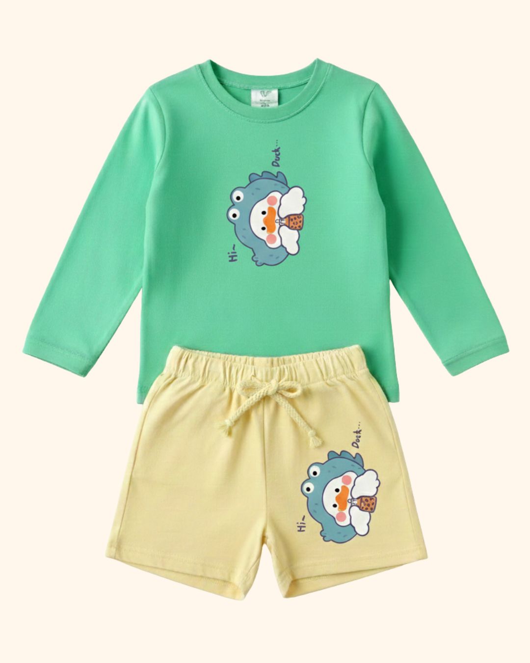 Printed Full Sleeve Tee Shorts set