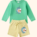 Printed Full Sleeve Tee Shorts set