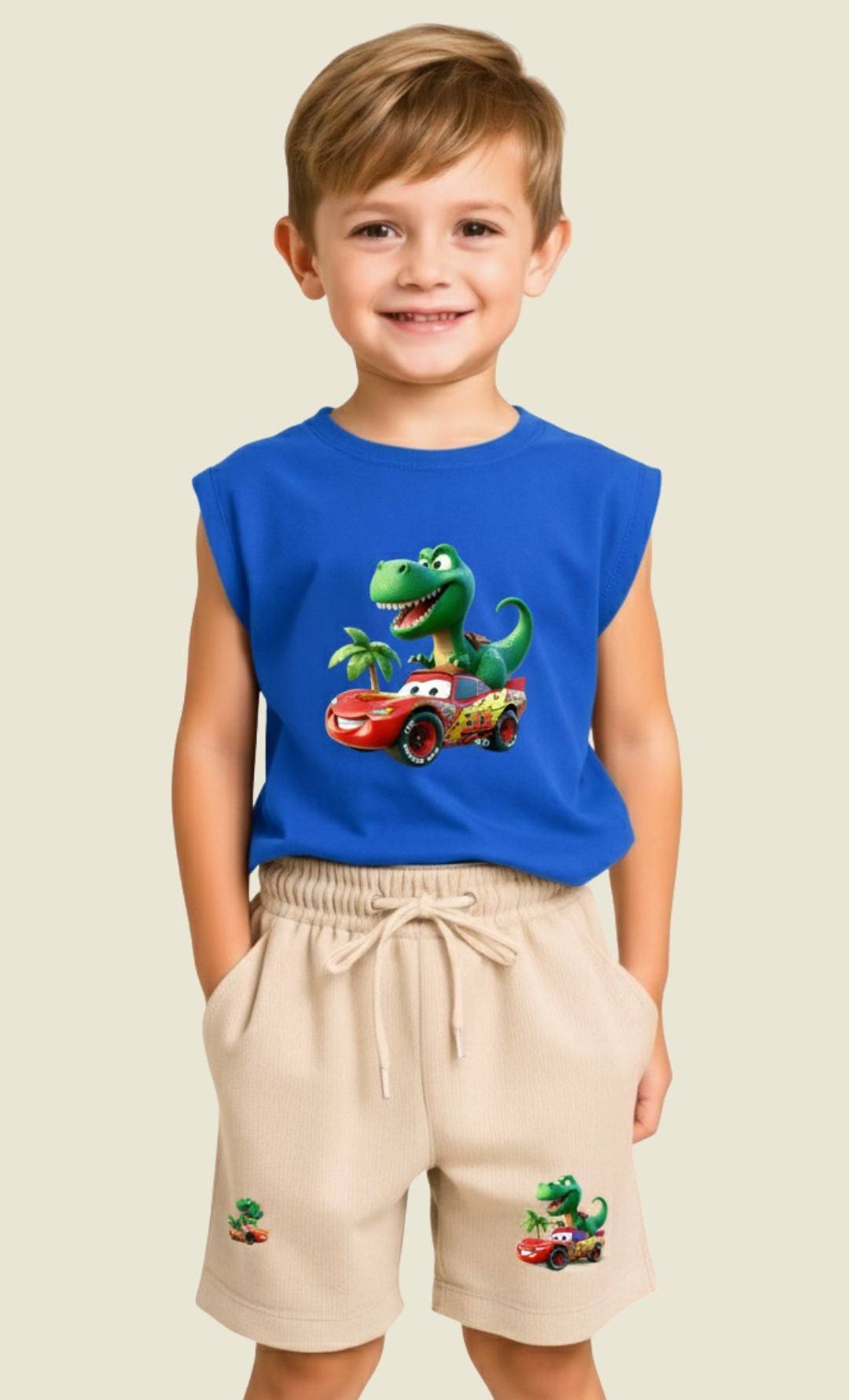 Kids Sleeveless Cotton Tshirt and Shorts Set