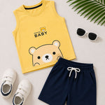 Sleeveless kids cotton T-Shirt shorts set