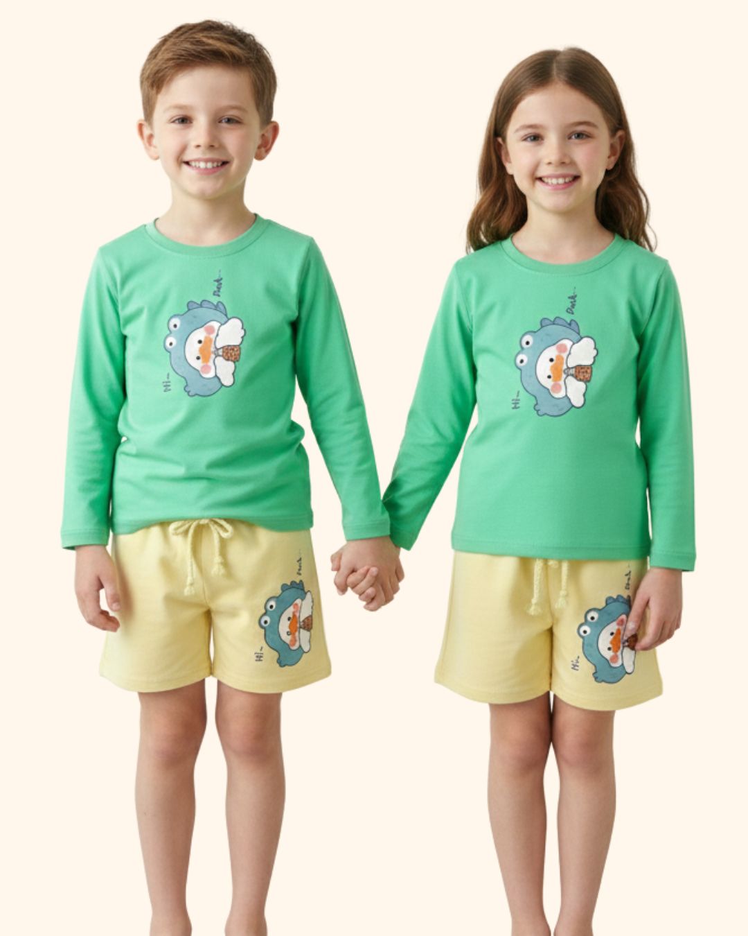 Printed Full Sleeve Tee Shorts set